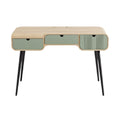 **Technische Titel in het Nederlands:** Modern bureau met lades en groen accent, minimalistisch design.