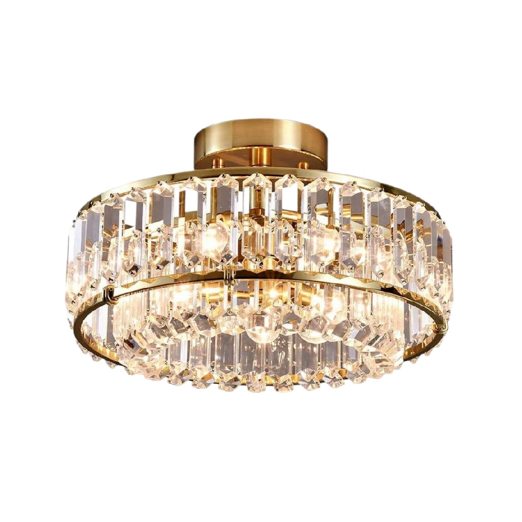 **Technische Titel in het Nederlands: 'Moderne Plafondlamp met Kristallen en Gouden Afwerking'**
