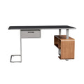 **Technische titel in het Nederlands: Modern bureau met houten en metalen accenten**